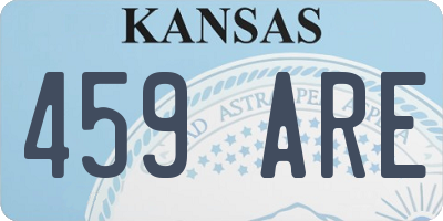 KS license plate 459ARE