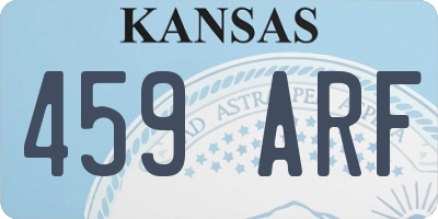 KS license plate 459ARF