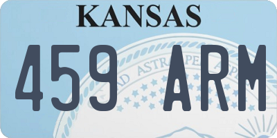 KS license plate 459ARM