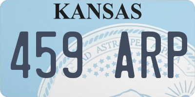 KS license plate 459ARP