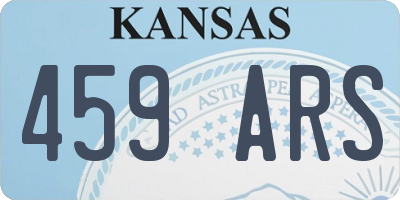 KS license plate 459ARS
