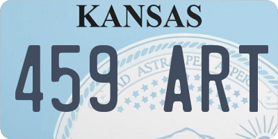 KS license plate 459ART