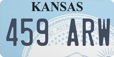 KS license plate 459ARW