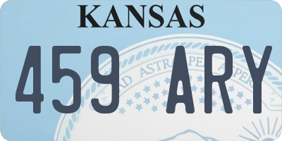 KS license plate 459ARY