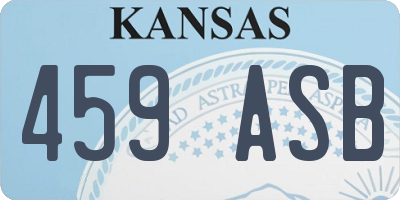 KS license plate 459ASB