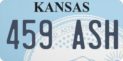 KS license plate 459ASH