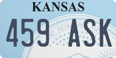 KS license plate 459ASK