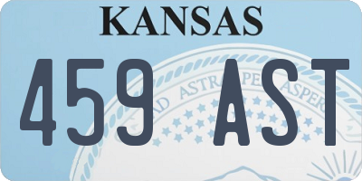 KS license plate 459AST