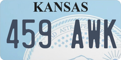KS license plate 459AWK