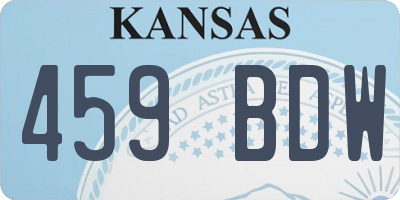 KS license plate 459BDW