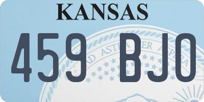 KS license plate 459BJO
