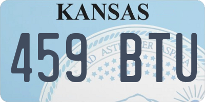KS license plate 459BTU