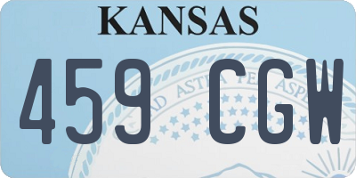 KS license plate 459CGW