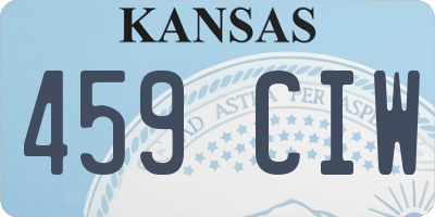 KS license plate 459CIW