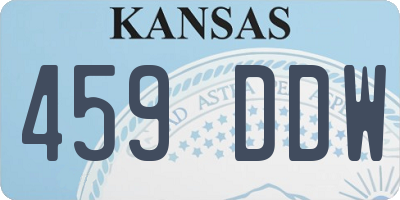 KS license plate 459DDW