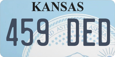 KS license plate 459DED
