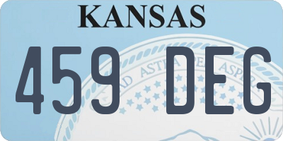 KS license plate 459DEG