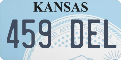 KS license plate 459DEL