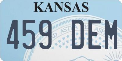 KS license plate 459DEM