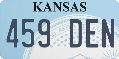 KS license plate 459DEN