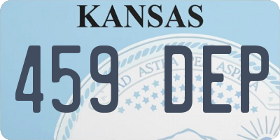 KS license plate 459DEP