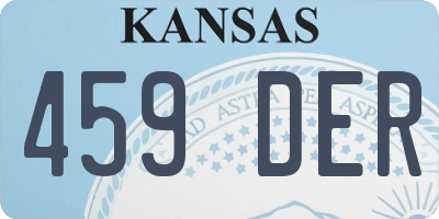 KS license plate 459DER