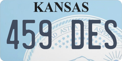 KS license plate 459DES