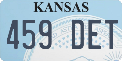 KS license plate 459DET