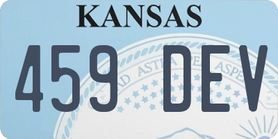 KS license plate 459DEV