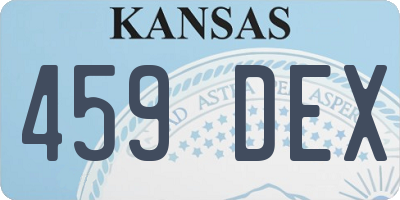 KS license plate 459DEX