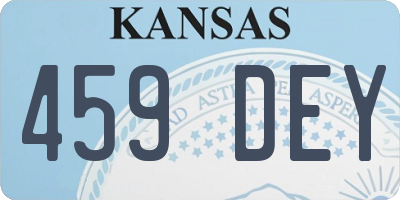 KS license plate 459DEY
