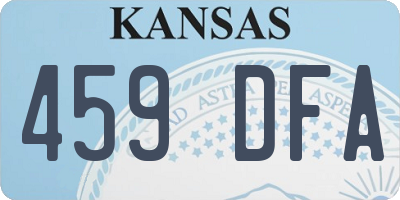 KS license plate 459DFA