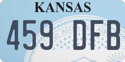 KS license plate 459DFB