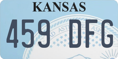KS license plate 459DFG
