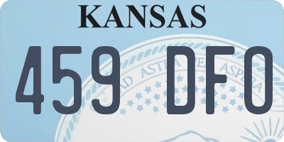 KS license plate 459DFO