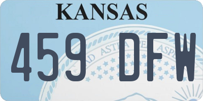 KS license plate 459DFW