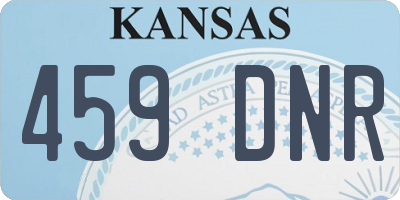 KS license plate 459DNR