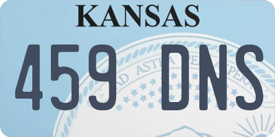 KS license plate 459DNS