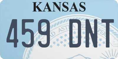 KS license plate 459DNT