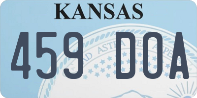 KS license plate 459DOA