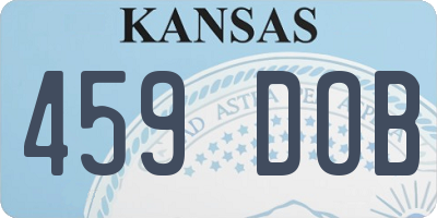 KS license plate 459DOB