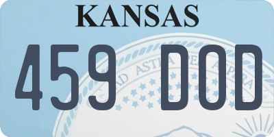 KS license plate 459DOD