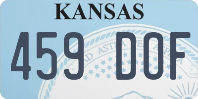 KS license plate 459DOF