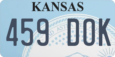KS license plate 459DOK