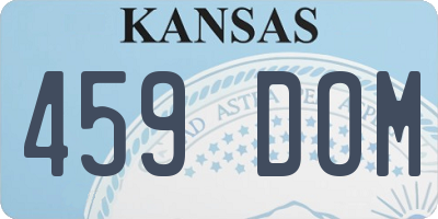 KS license plate 459DOM