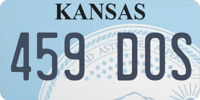 KS license plate 459DOS