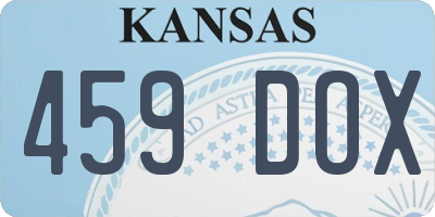 KS license plate 459DOX