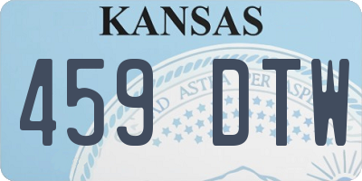 KS license plate 459DTW