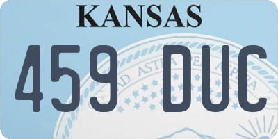 KS license plate 459DUC