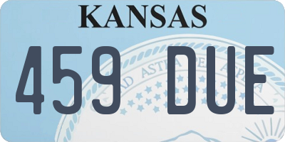 KS license plate 459DUE